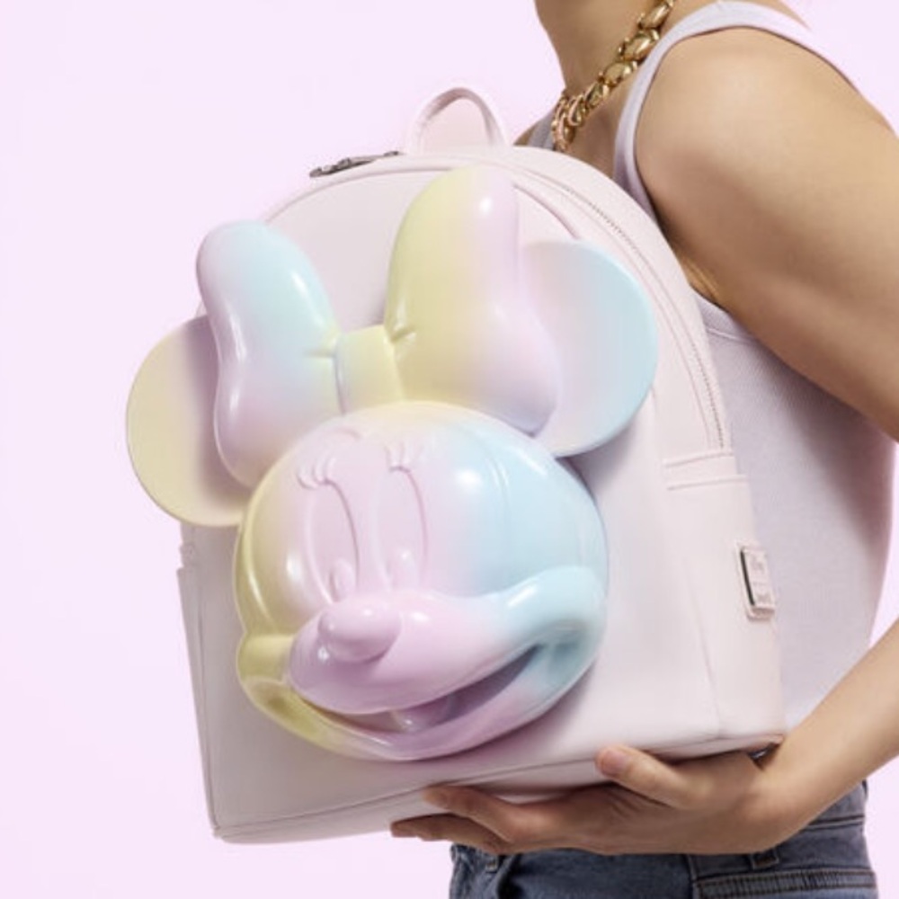Disney Minnie Mouse Pastel Tie-Dye Mini Backpack Bag - Cute Purse Loungefly